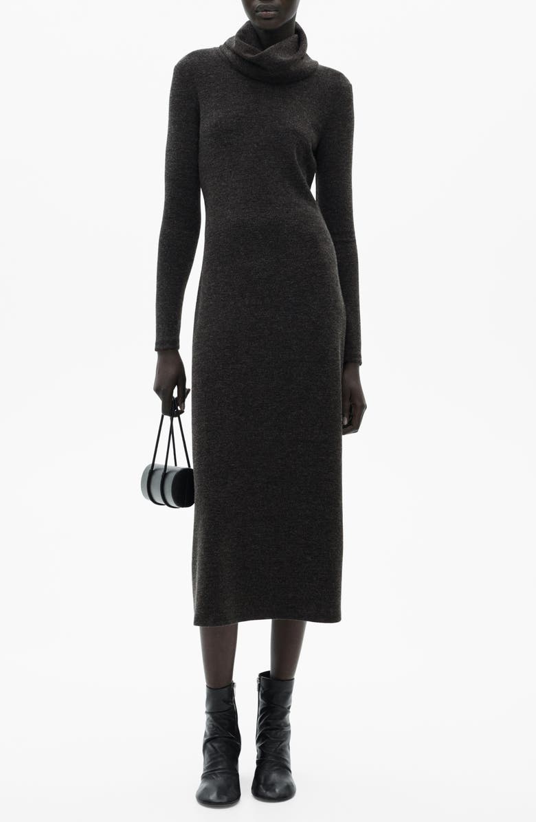 MANGO Turtleneck Long Sleeve Knit Sweater Dress, Main, color, 