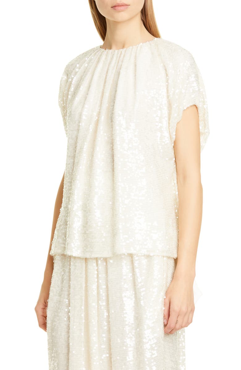 Adam Lippes Sequin Embroidered Top, Alternate, color, 