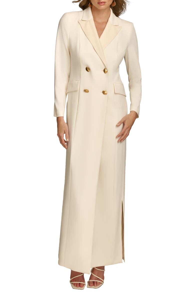 double breasted long dress Double Breasted Long Sleeve Coat Dress (Women)