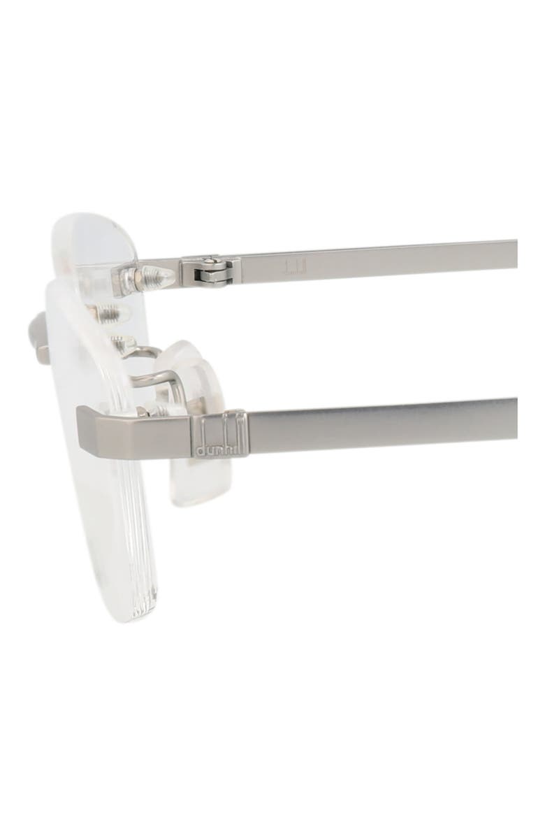 Dunhill 56mm Rimless Rectangular Optical Glasses, Alternate, color, Silver Transparent