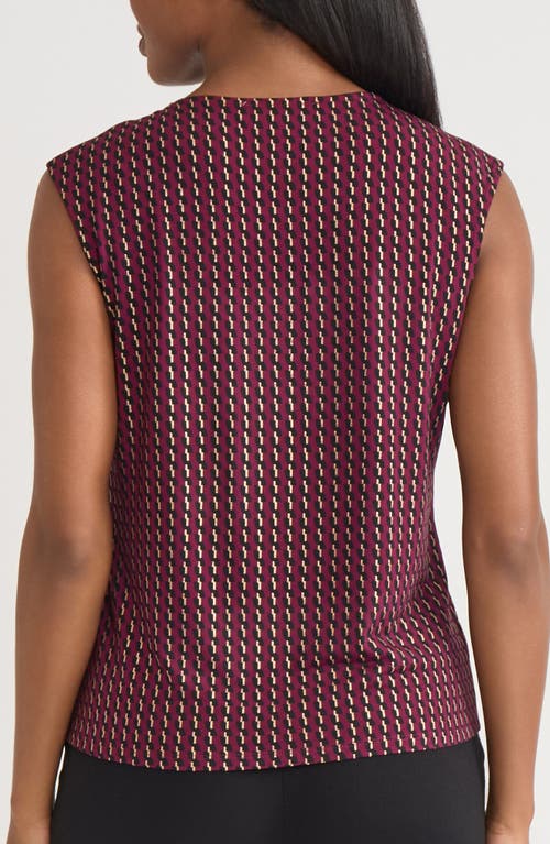 Kasper Pleated Sleeveless Top In Animal Print