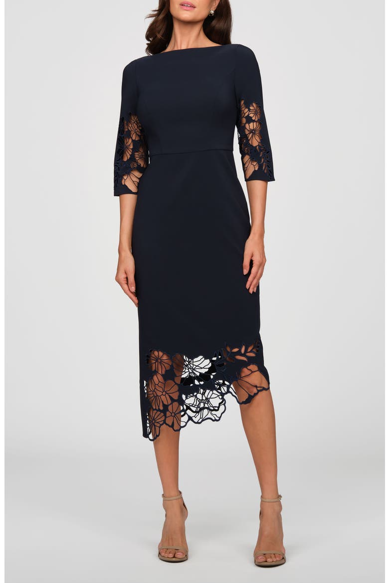 Vanna Lace Sheath Dress, Main, color, NIGHT SKY