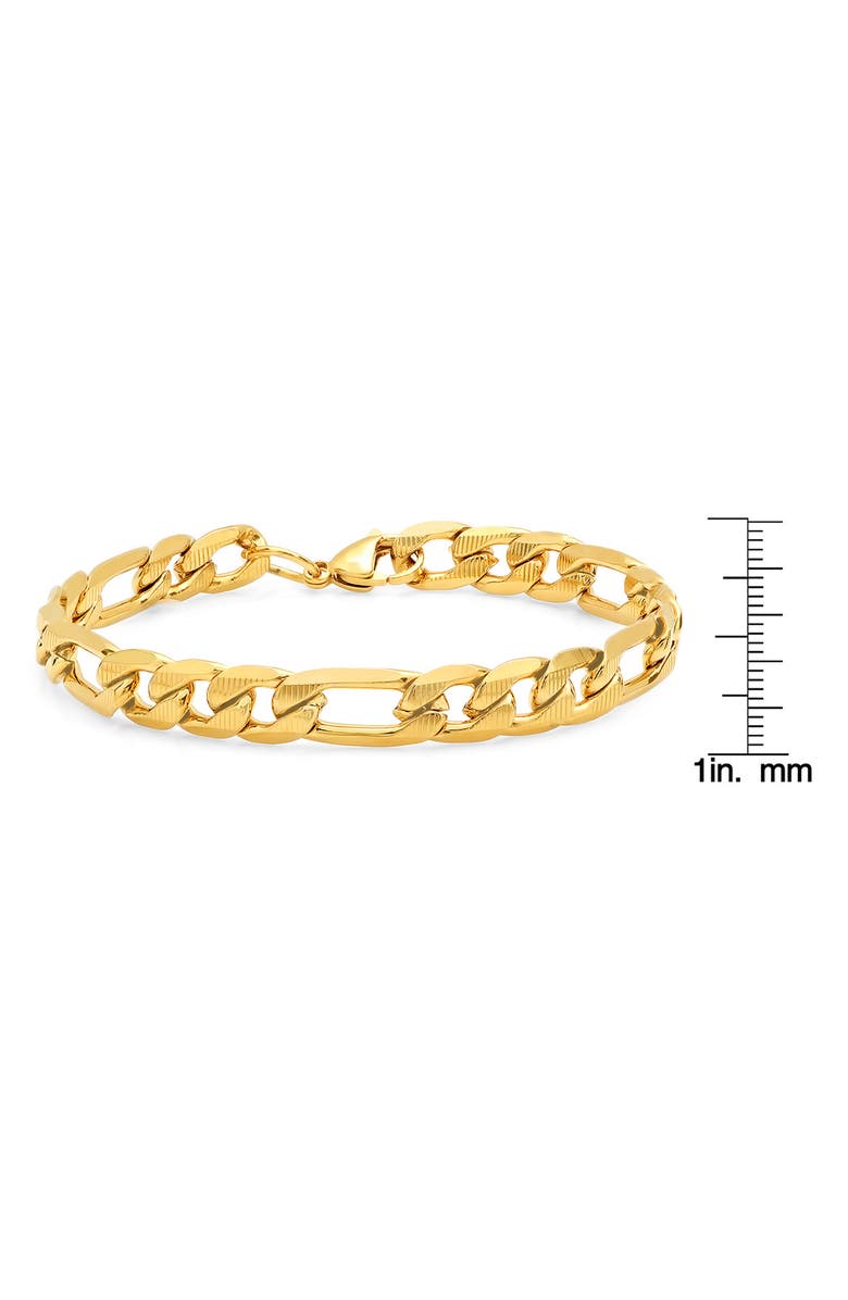 STEELTIME 18K Gold Plated Stainless Steel Chain Link Bracelet, Alternate, color, Yellow