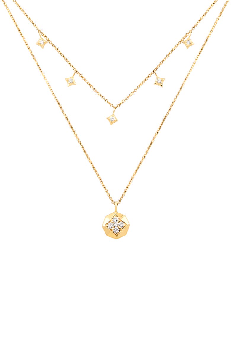 Frankie & Zoe Diamond Layered Necklace, Main, color, White Gold