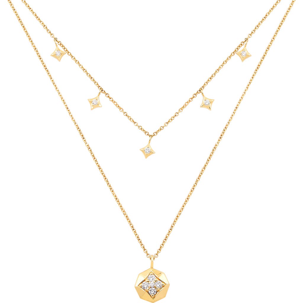 Frankie & Zoe Diamond Layered Necklace In Gold