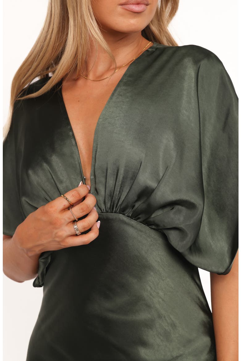 Ricki Satin Gown, Alternate, color, OLIVE GREEN
