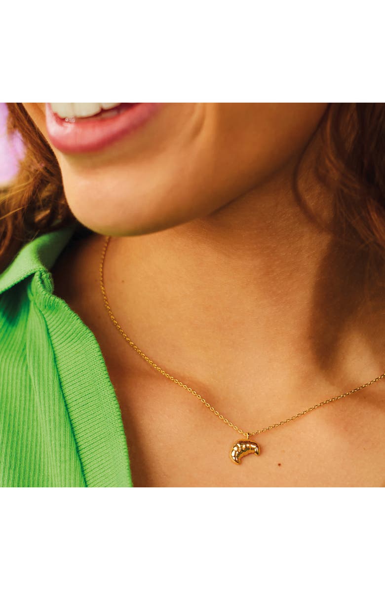Estella Bartlett Croissant Necklace, Alternate, color, Gold
