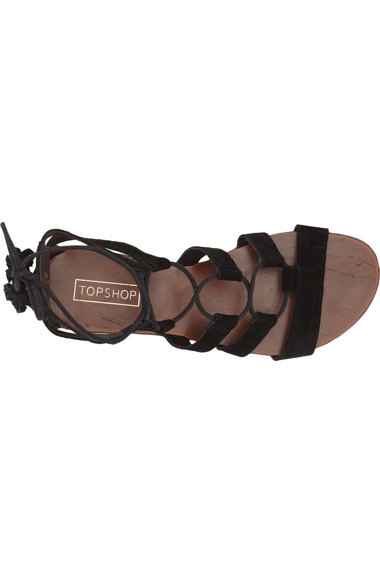 Topshop 'Hipster' Lace-Up Sandal, Alternate, color,