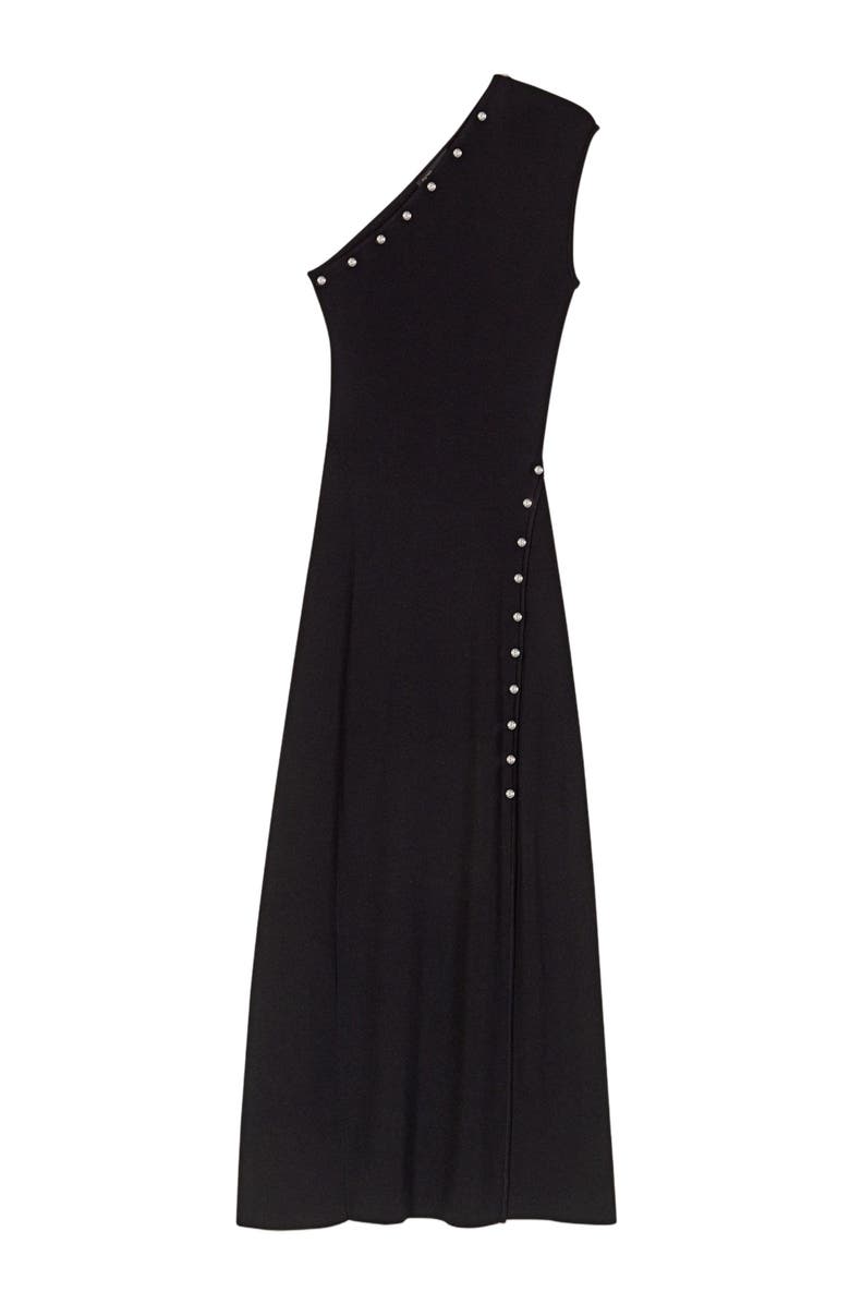 maje Asymmetric knit maxi dress, Alternate, color, 