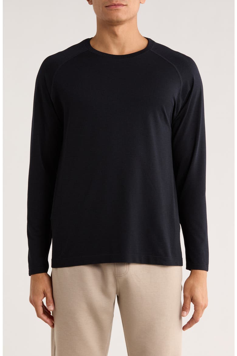 Seamless Core Flex Long Sleeve T-Shirt, Main, color, BLACK