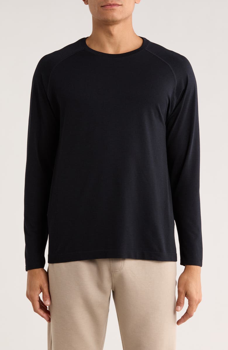 90 DEGREE BY REFLEX Seamless Core Flex Long Sleeve T-Shirt, Main, color, Black