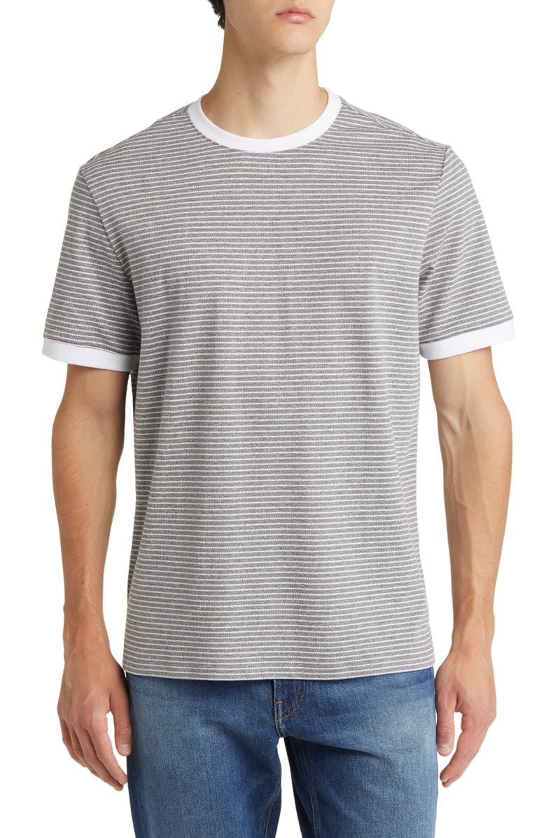 Robert Barakett Reznik Stripe Ringer T-Shirt, Main, color, Grey