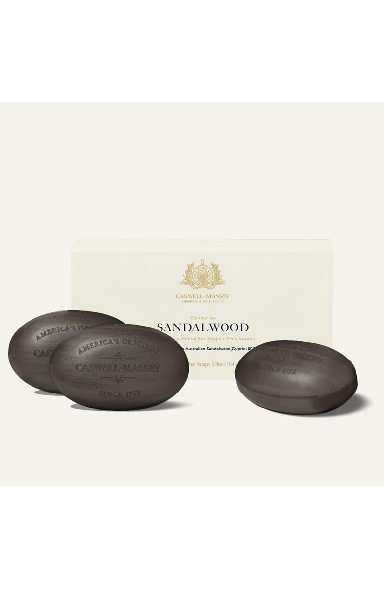 Caswell-Massey Sandalwood Bar Soap, Main, color, 3-Soap Set