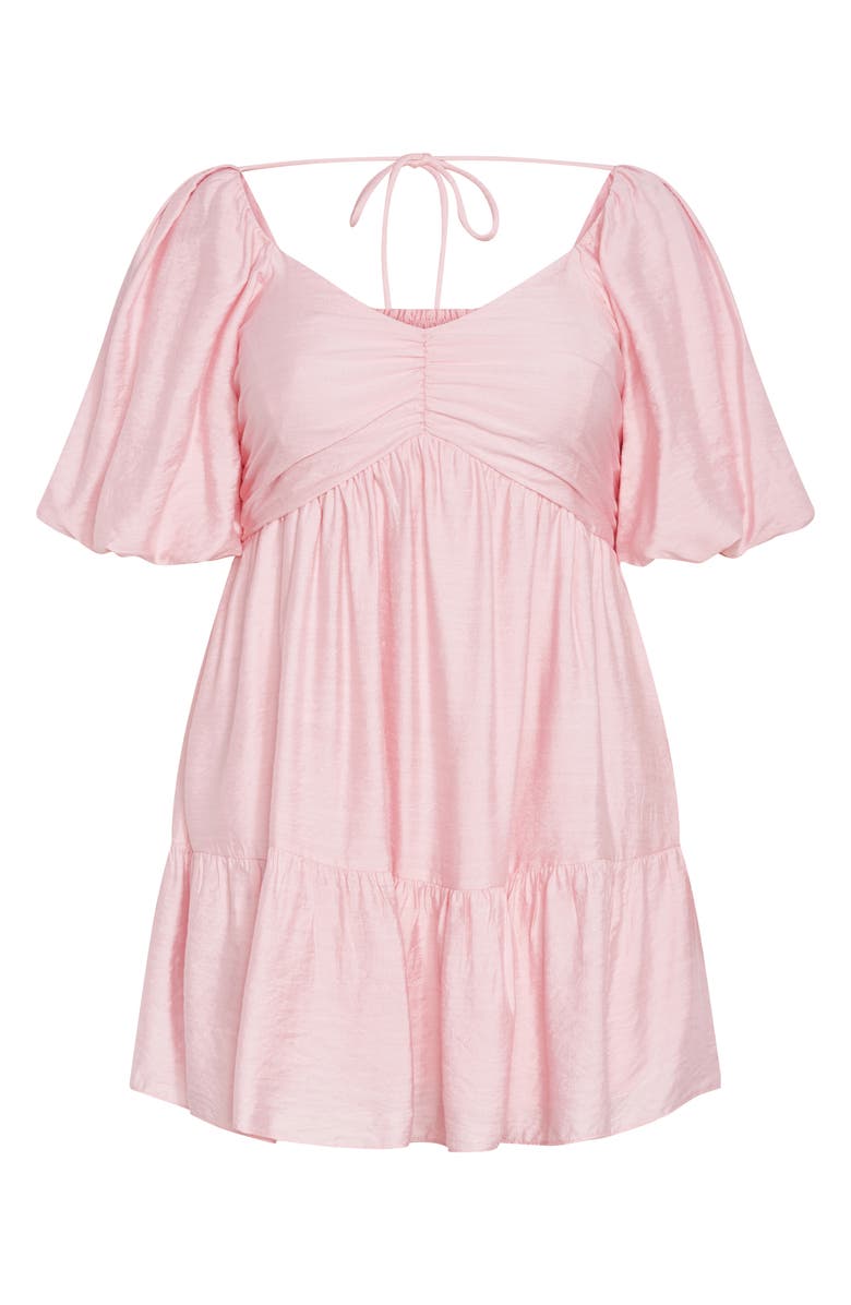 City Chic Mindy Puff Sleeve Dress, Alternate, color, Pout