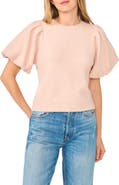 CeCe Puff Sleeve Crewneck Sweater