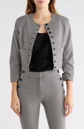 Derek Lam 10 Crosby Piera Houndstooth Ruched Sleeve Jacket