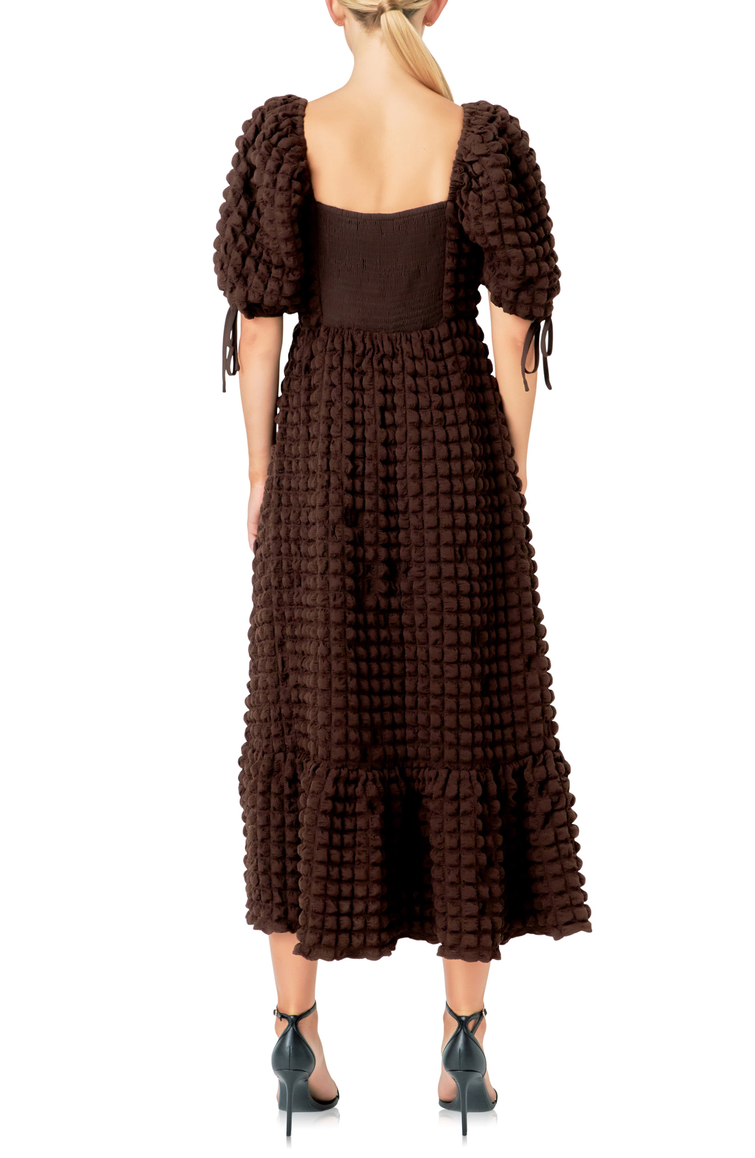 Texture Puff Sleeve Maxi Dress - image 4