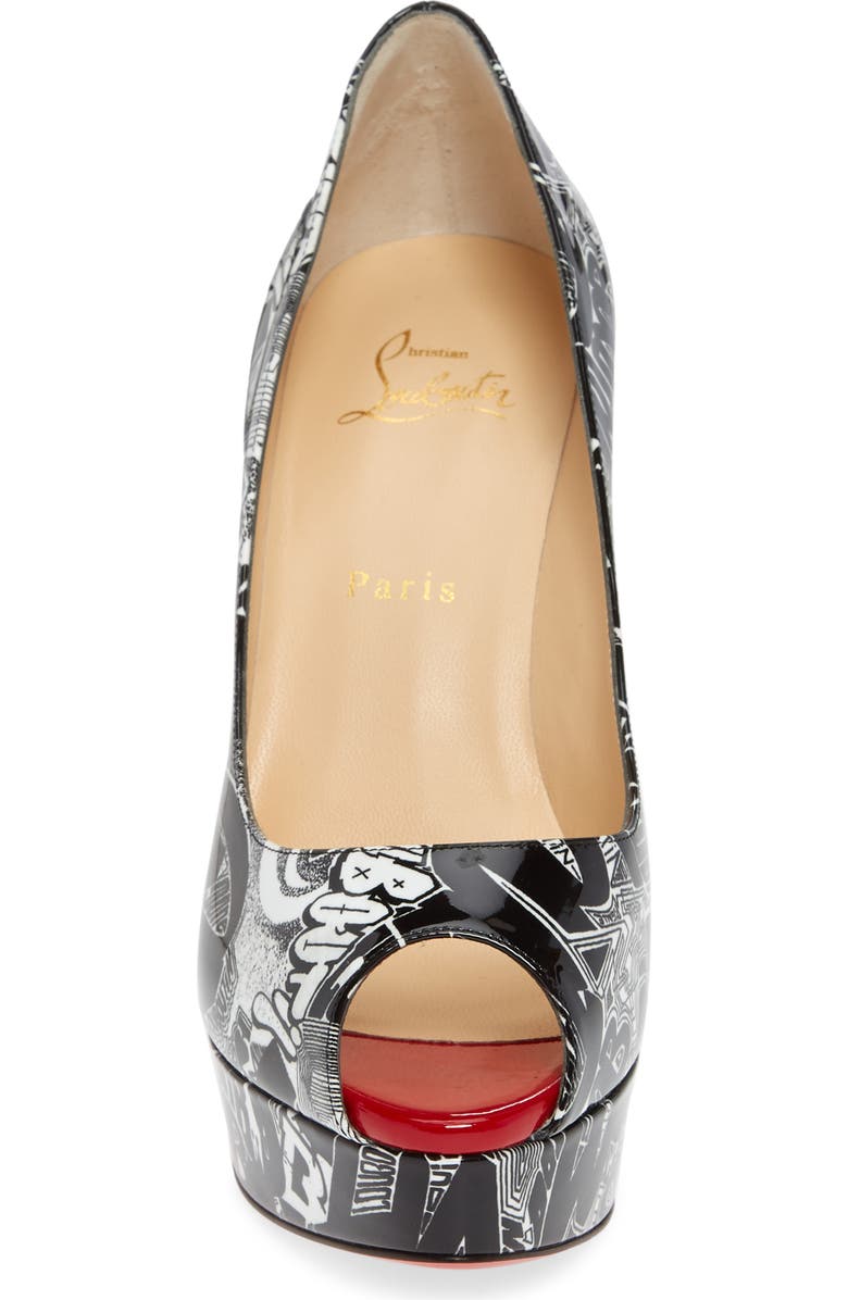 Christian Louboutin Fetish Graffiti Peep Toe Platform Pump, Alternate, color,