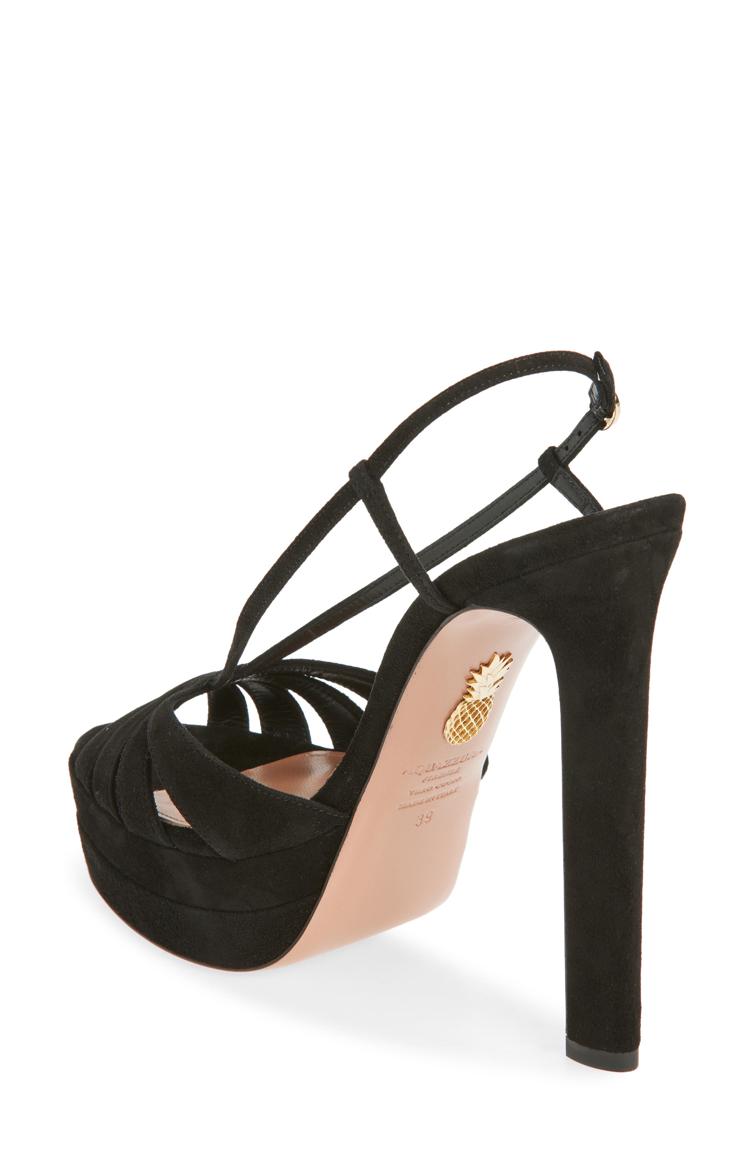 Aquazzura Aime Platform Sandal, Alternate, color, Black