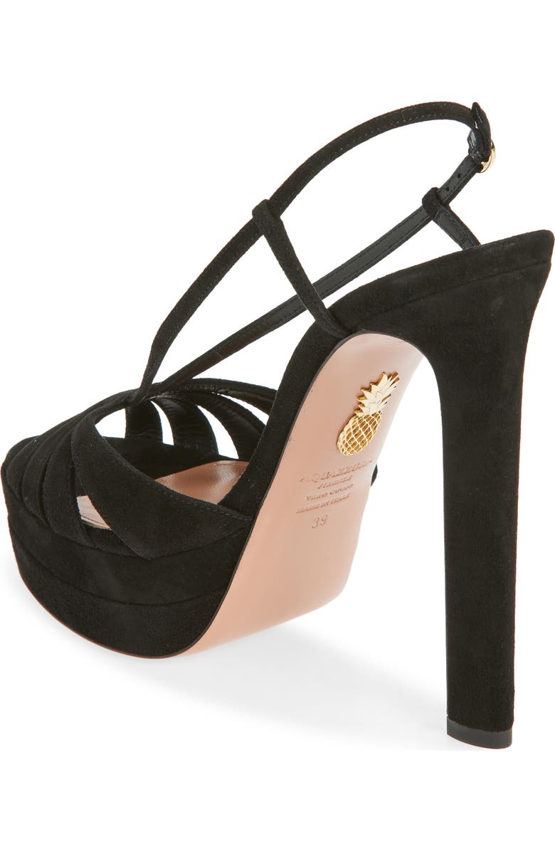 Aquazzura Aime Platform Sandal, Alternate, color, Black
