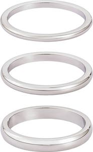 Adornia Set of 3 Stackable Band Rings