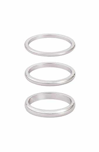 Adornia Set of 3 Stackable Band Rings