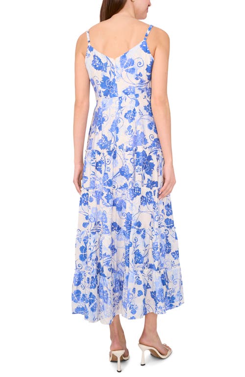 Halogen ® Tie Front Tiered Maxi Dress In Blue