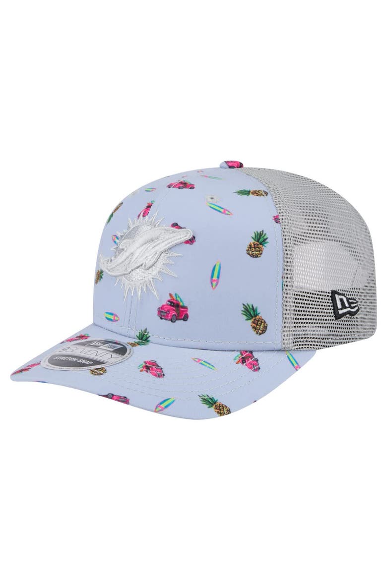 Men's New Era  Light Blue Miami Dolphins Adventure Surfboard 9SEVENTY Adjustable Hat, Main, color, Light Blue