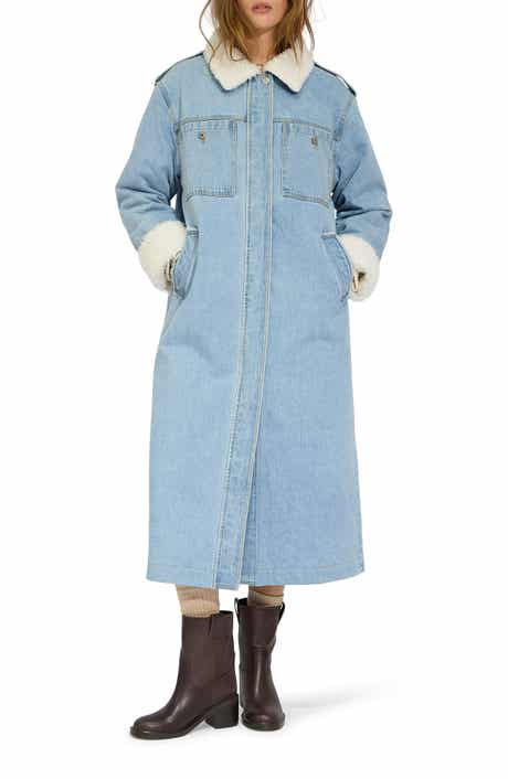 Chill Rider Faux Shearling Lined Denim Coat