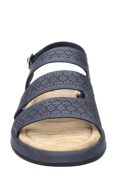 Shop Easy Street Link Laser Cut Slingback Sandal In Navy