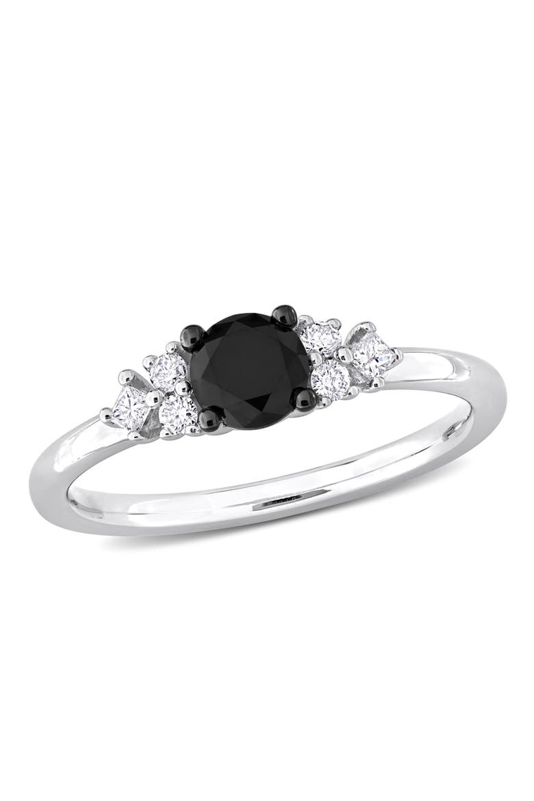 Black & White Diamond Seven-Stone Ring 14k, Main, color, 14k White Gold