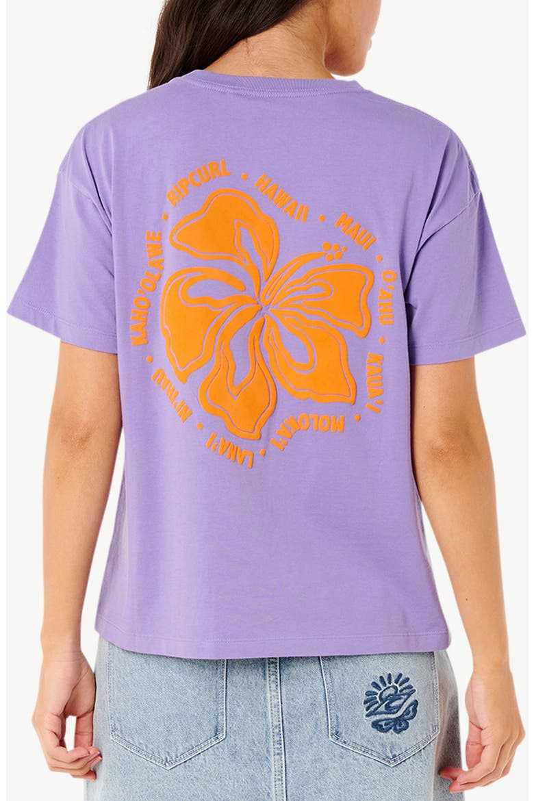 Hibiscus Relaxed Graphic T-Shirt, Alternate, color, PURPLE HAW