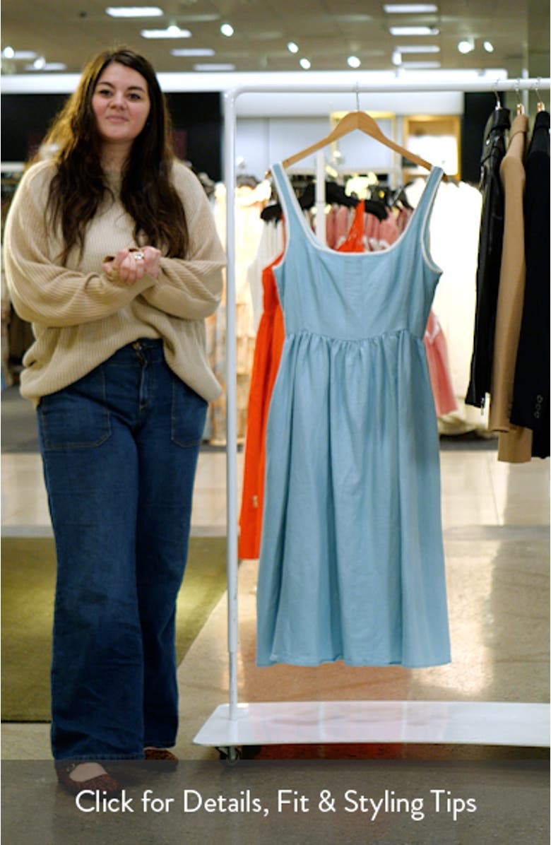 Sleeveless Linen Blend A-Line Midi Dress, sales video thumbnail