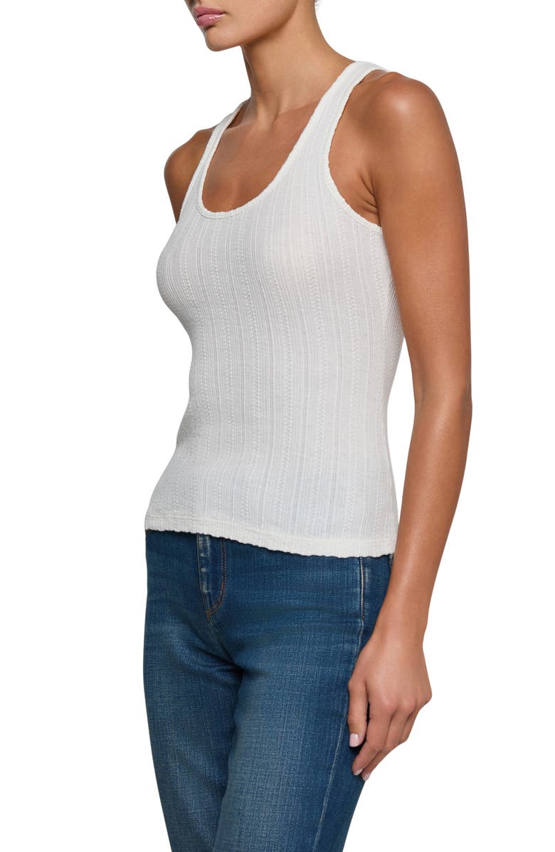 L'AGENCE Adria Scoop Neck Organic Cotton Tank, Alternate, color, Antique White