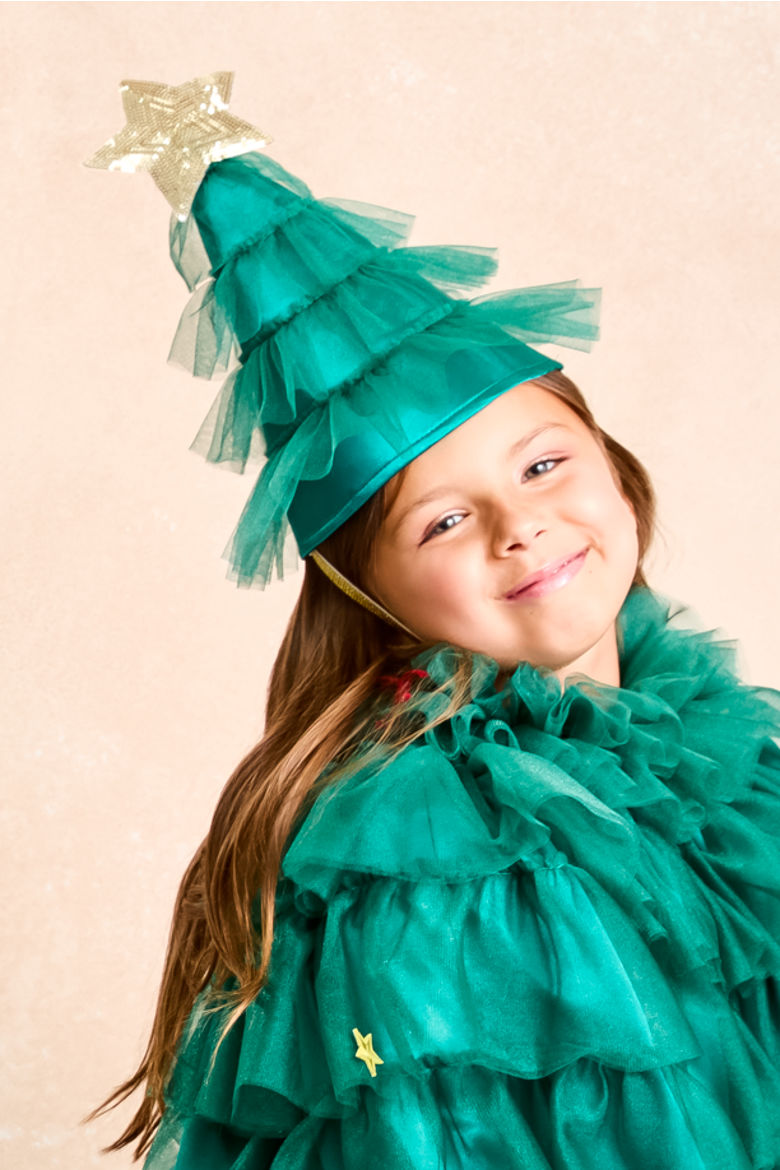 Christmas Tree Hat for Kids, Alternate, color, Green