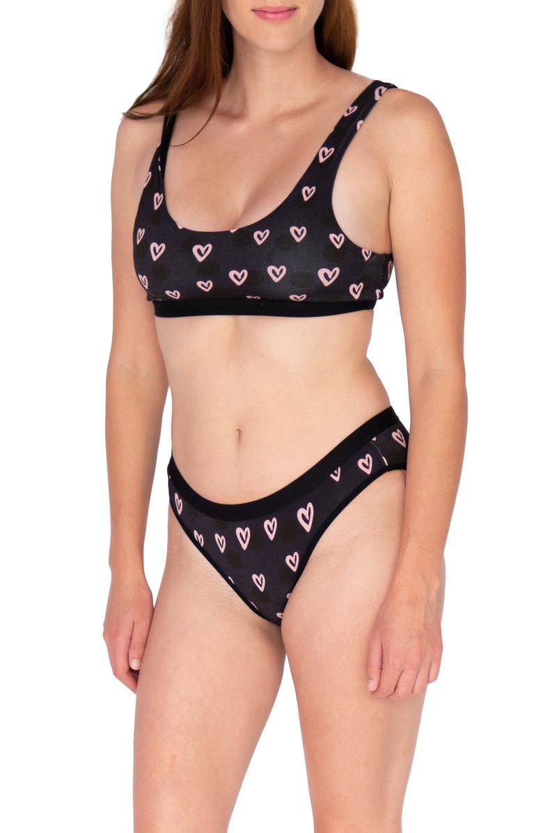 WARRIORS AND SCHOLARS Hearts Bralette & Bikini Brief Set, Alternate, color, 