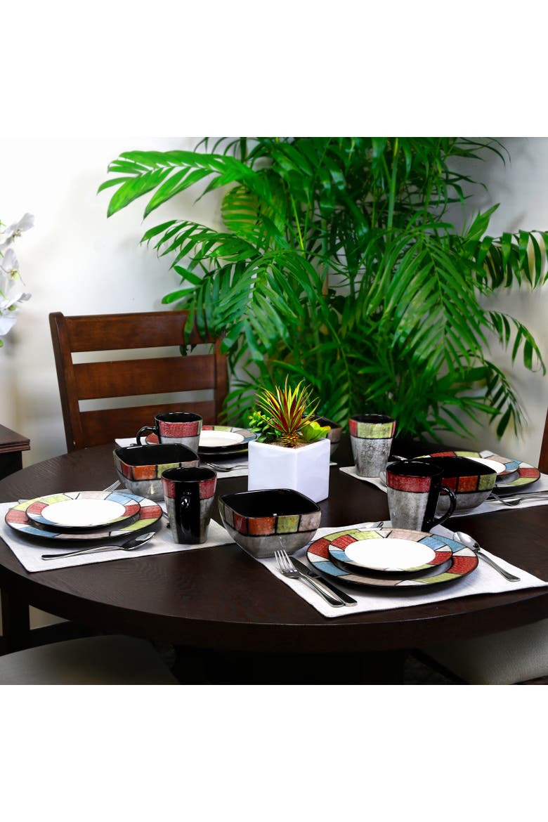 Country Cottage 16 Piece Stoneware Dinnerware Set, Alternate, color, White