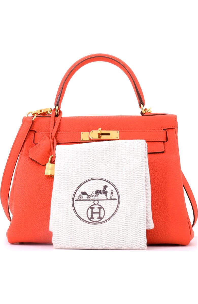 Pre-Owned Hermes Kelly Handbag Orange Togo with Gold Hardware 28, Alternate, color, Capucine