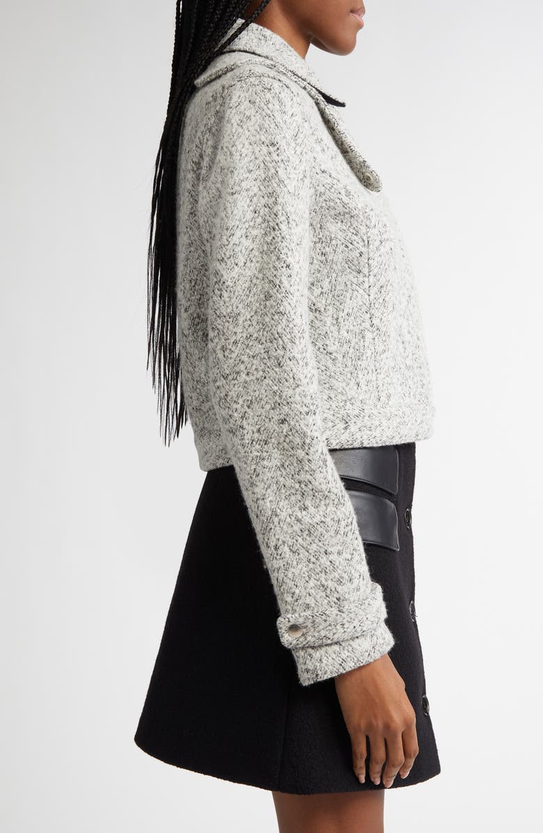 Proenza Schouler Rivers Herringbone Jacquard Bouclé Jacket, Alternate, color, Black/ Off White