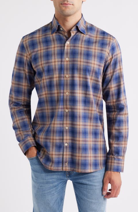 Angelos Plaid Cotton Button-Up Shirt