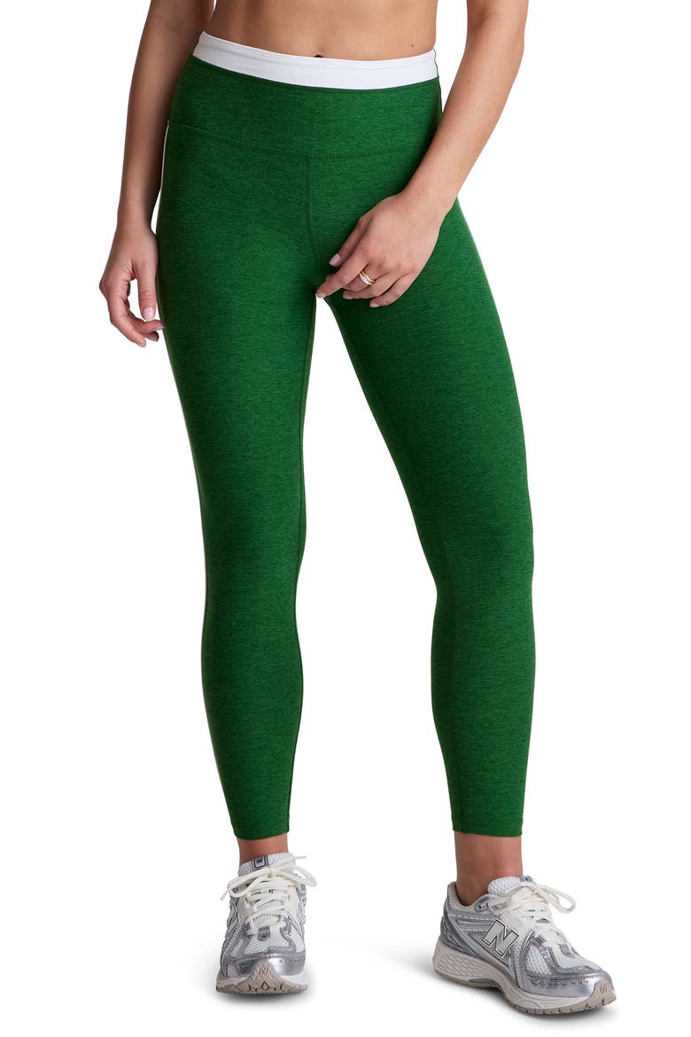 Trophy Spacedye High Waist Leggings, Main, color, SUMMER THYME GREEN/CLOUD WHITE