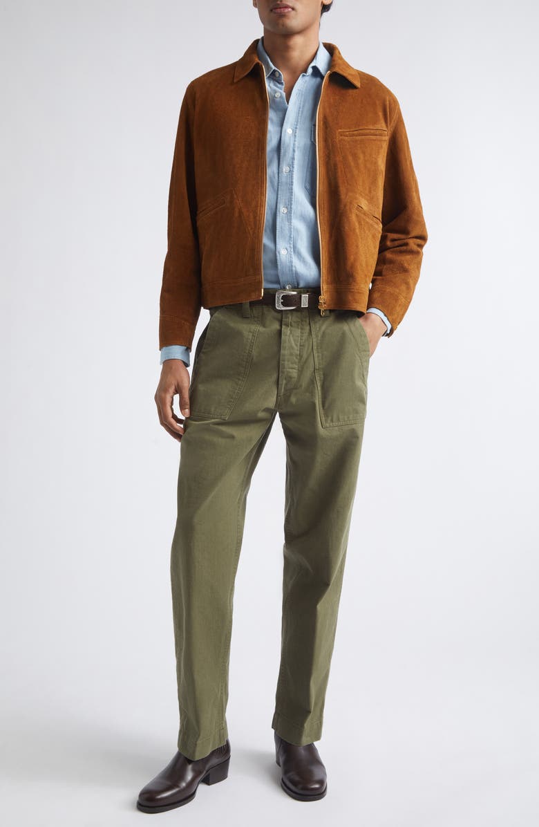 Drake's Raw Suede Zip Jacket, Alternate, color, Snuff
