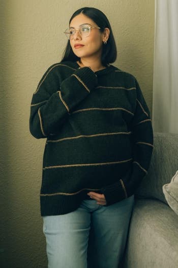 Striped Drop Shoulder Sweater