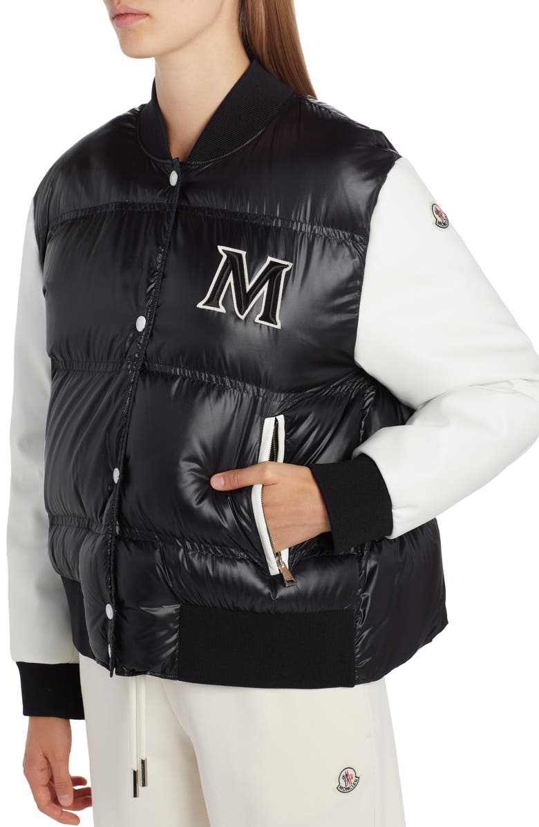 Moncler Mole Logo Down Bomber Jacket, Alternate, color, 