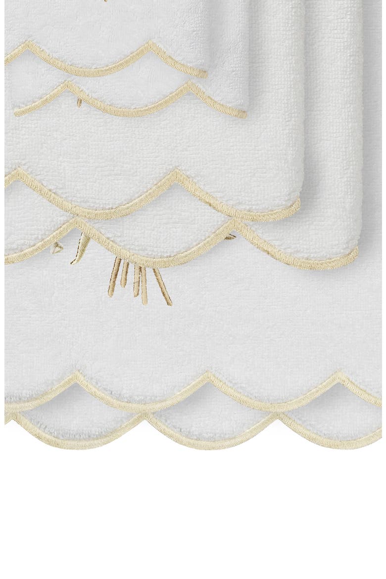 Whitney Scallop 6-Piece Towel Set, Alternate, color, WHITE/ BEIGE