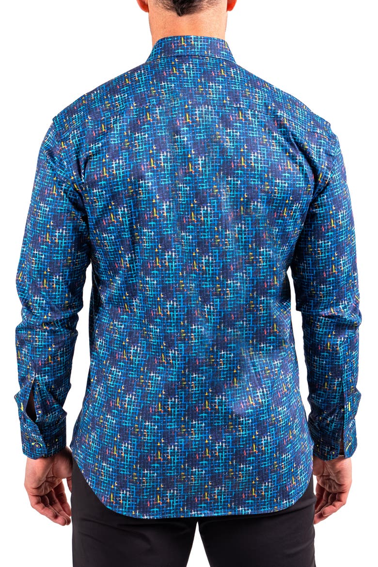 Fibonacci Resistance Contemporary Fit Button-Up Shirt, Alternate, color, BLUE