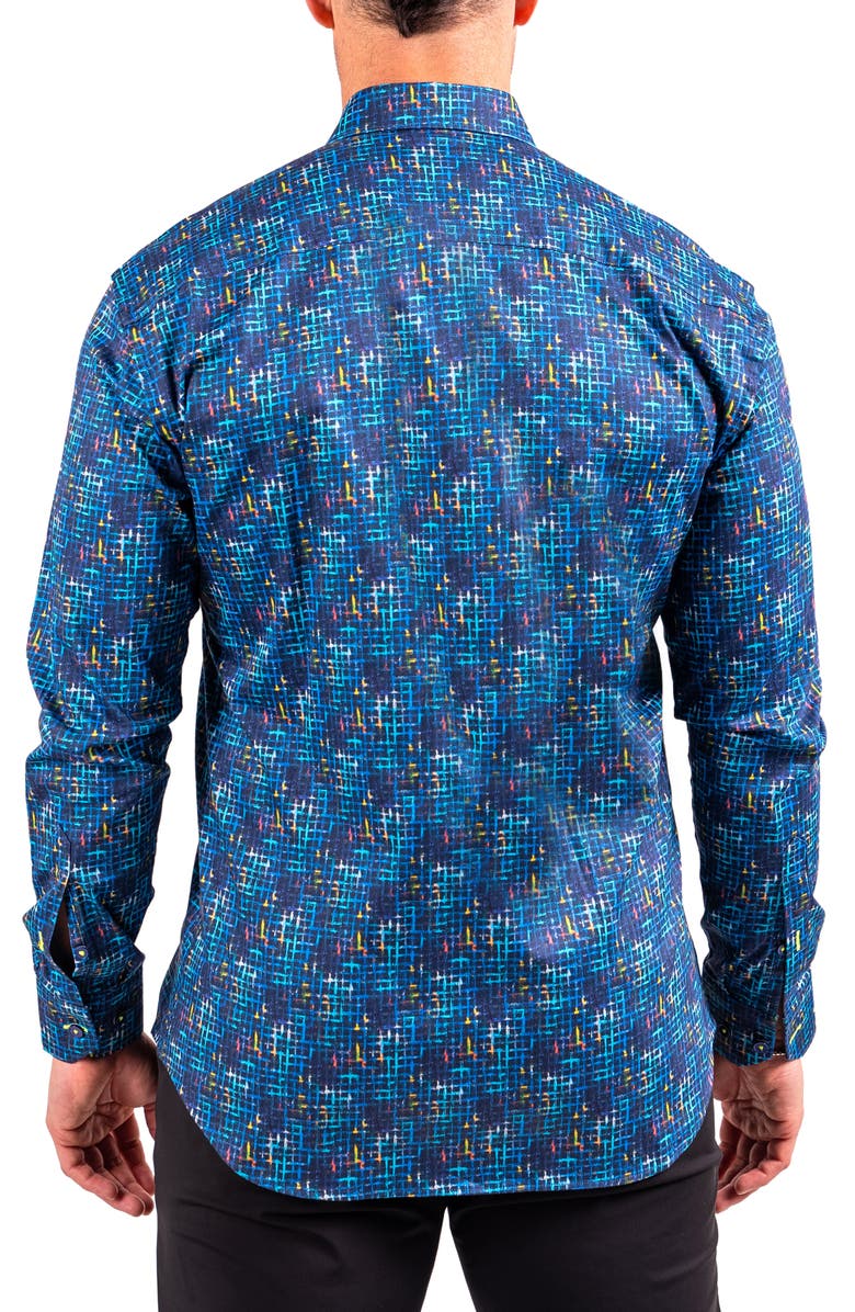 Maceoo Fibonacci Resistance Contemporary Fit Button-Up Shirt, Alternate, color, Blue
