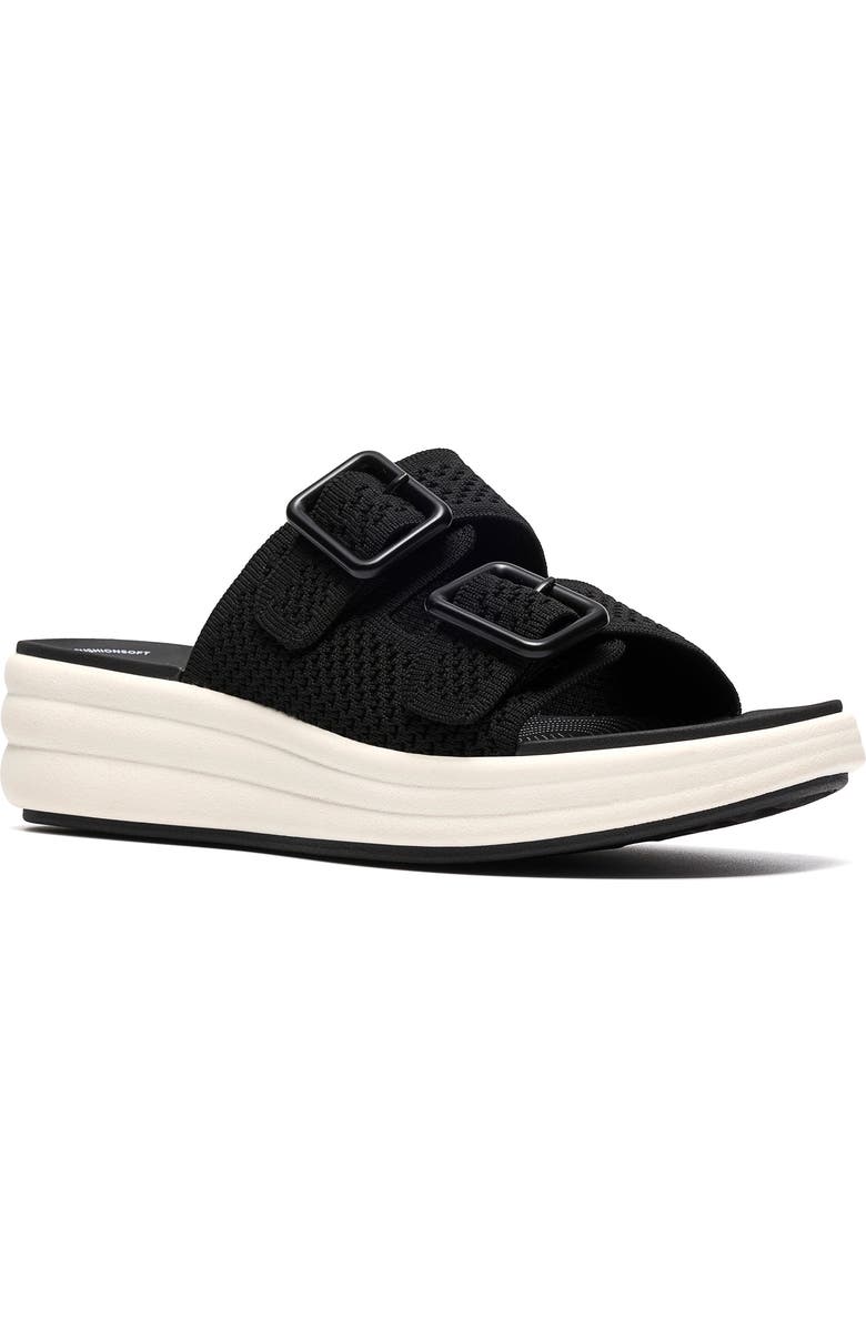 Clarks<sup>®</sup> Drift Faye Wedge Slide Sandal, Main, color, Black