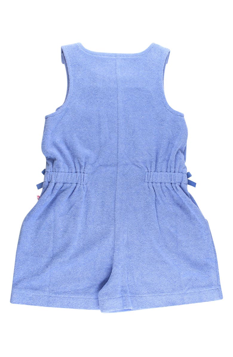 RuffleButts Girls Terry Cover-Up Romper, Alternate, color, Periwinkle Blue