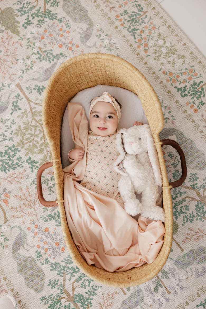 Floral Grid Collection - Layette Set, Alternate, color, Pink